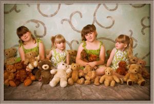Two Sets of Twin Daughters from Beaverton, Oregon in Studio Portrait